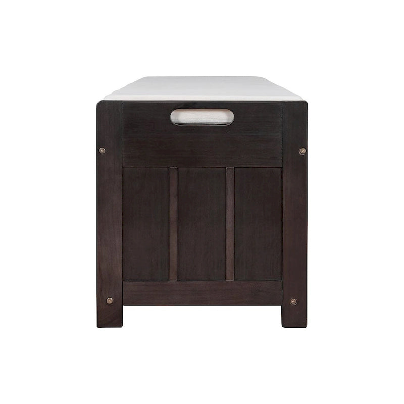 Banc de rangement à chaussures rembourré à trois portes