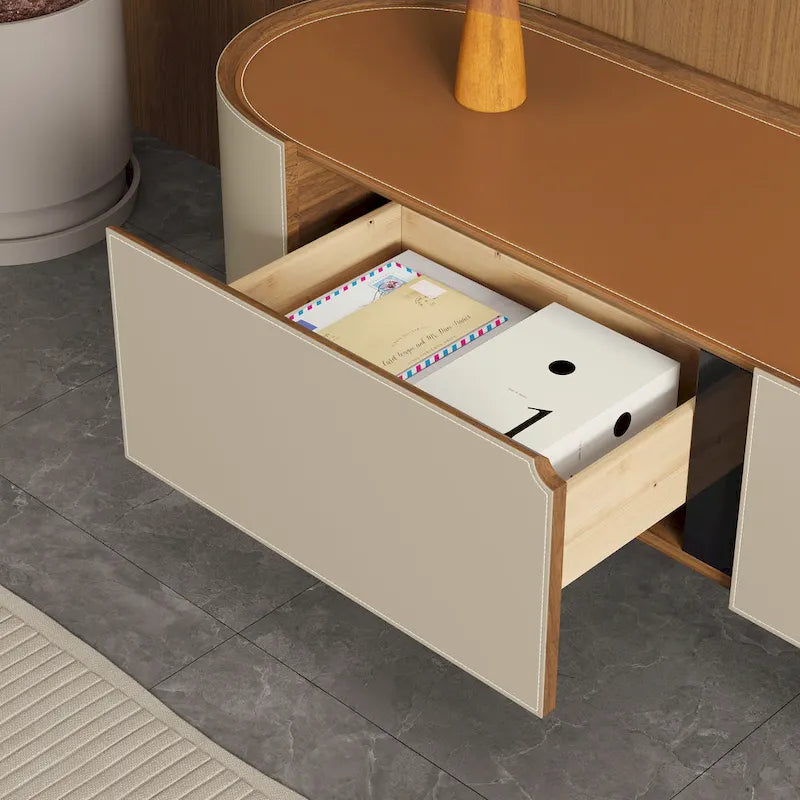 Meuble TV en cuir