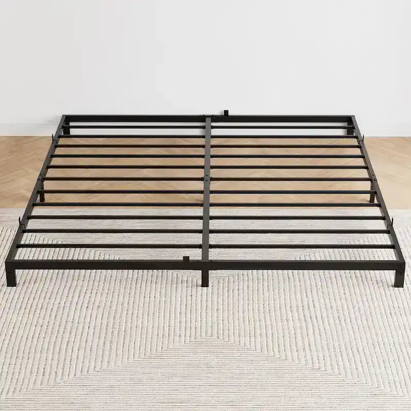 Cadre de lit plateforme double robuste en métal