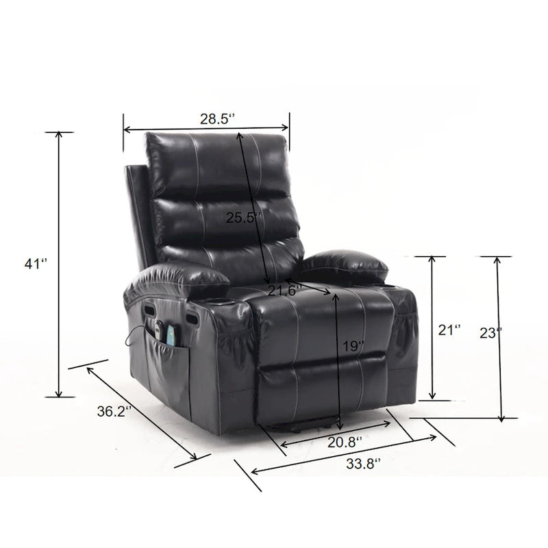 Fauteuil inclinable électrique, massant et chauffant pour personnes âgées