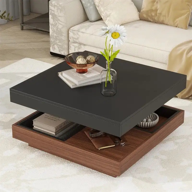 Table basse rotative carrée moderne