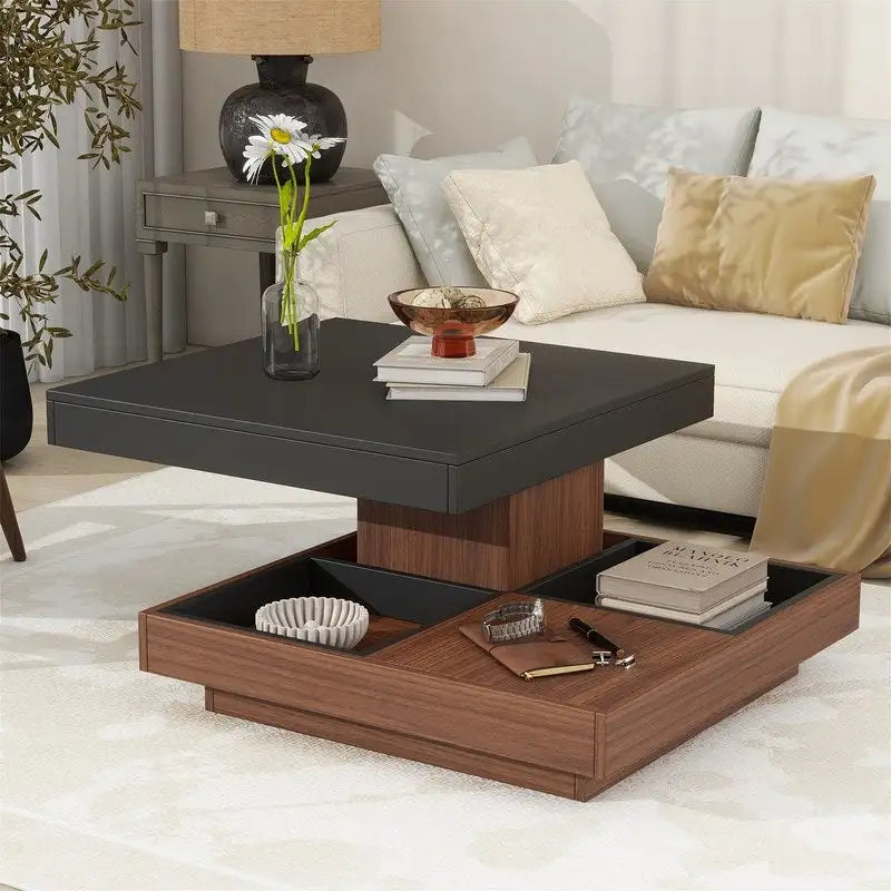 Table basse rotative carrée moderne