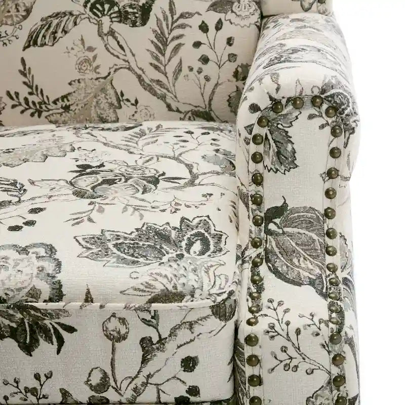 Fauteuil d'appoint rembourré avec clous décoratifs