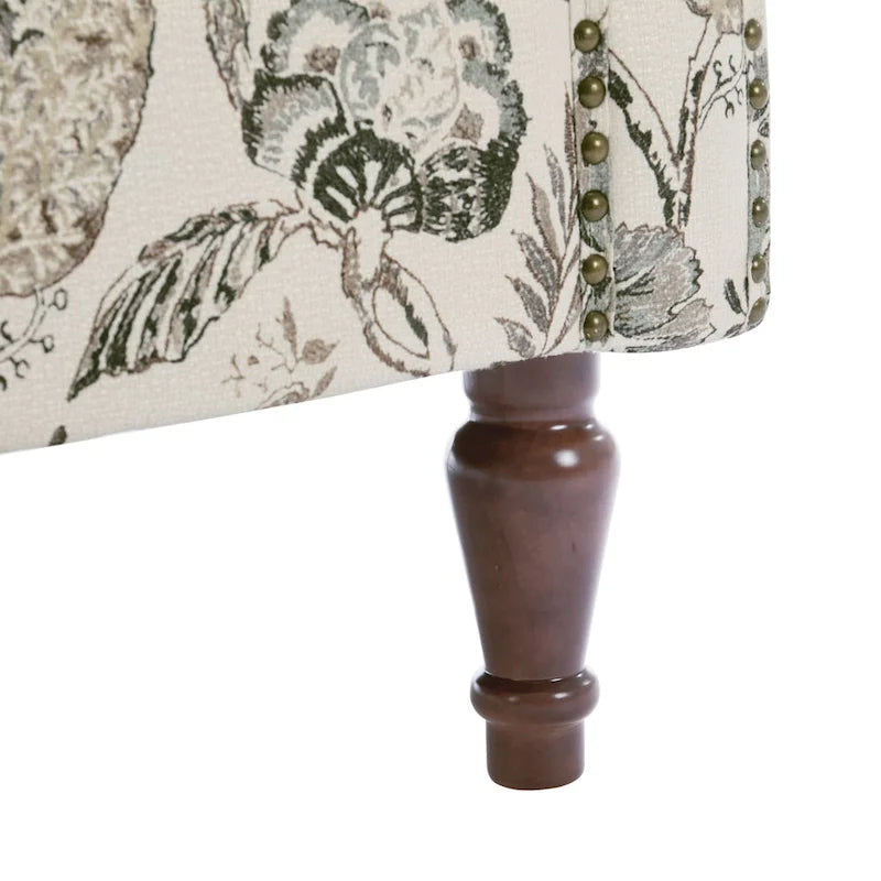 Fauteuil d'appoint rembourré avec clous décoratifs
