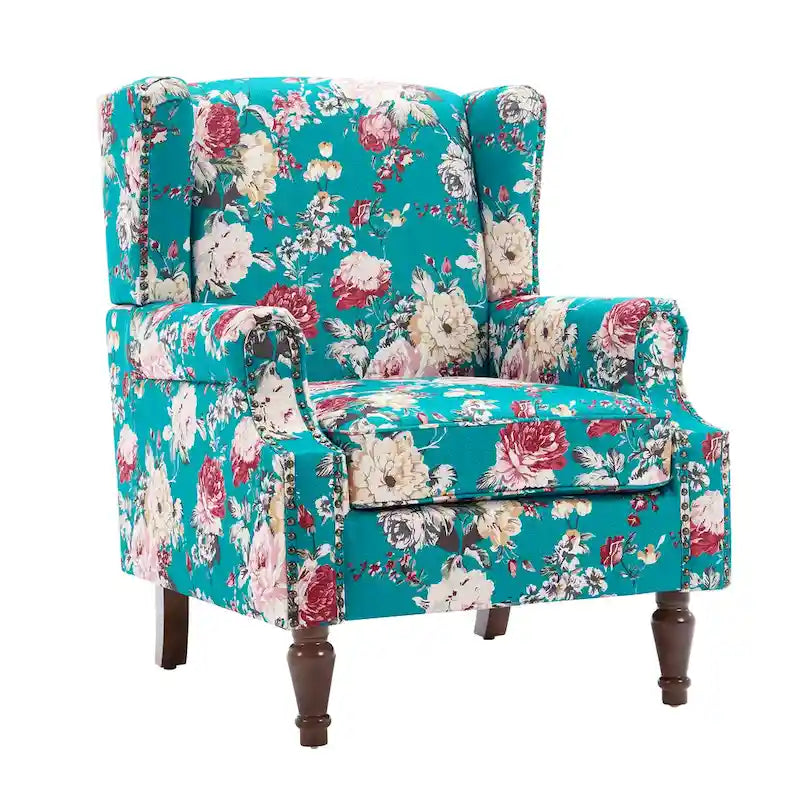 Fauteuil d'appoint rembourré avec clous décoratifs