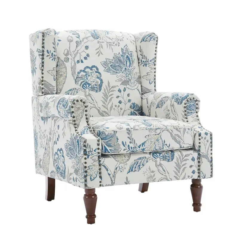 Fauteuil d'appoint rembourré avec clous décoratifs