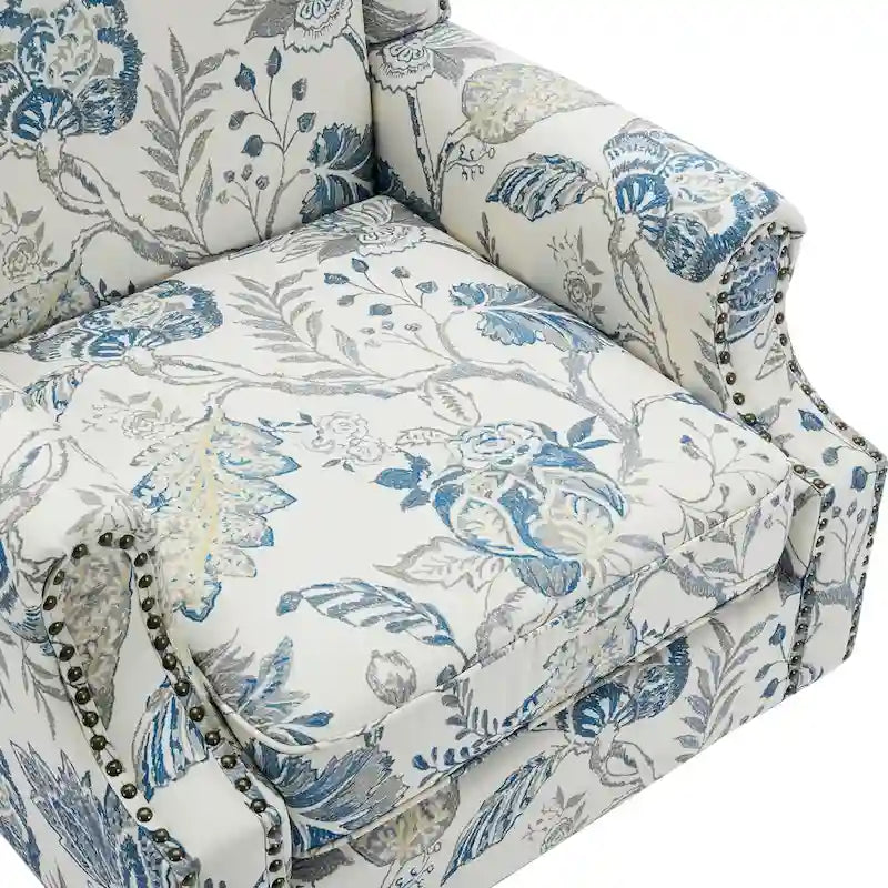 Fauteuil d'appoint rembourré avec clous décoratifs