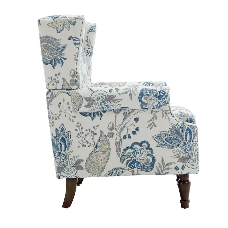 Fauteuil d'appoint rembourré avec clous décoratifs