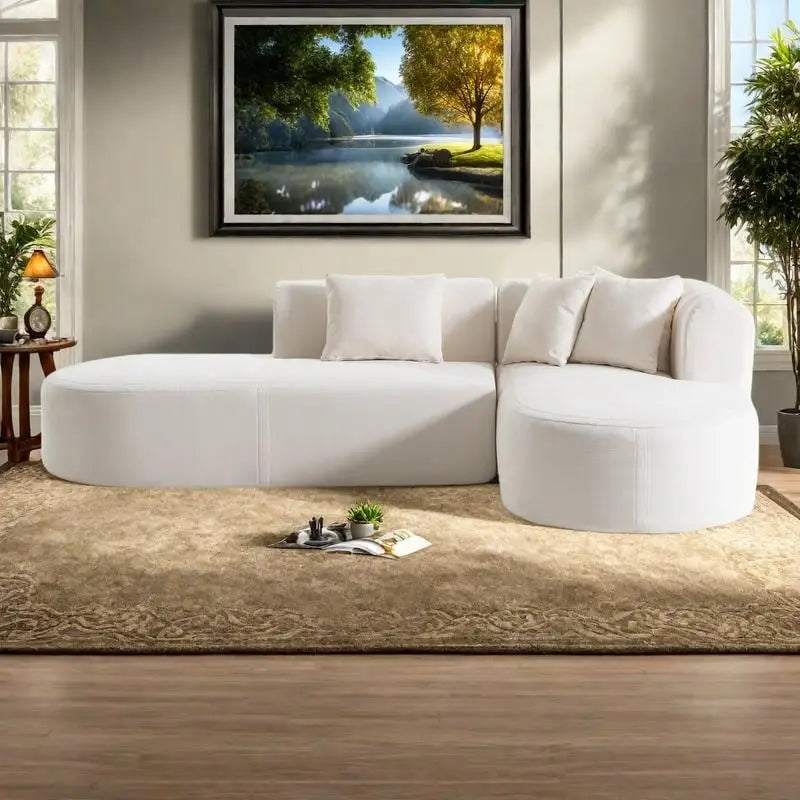 Canapé d'angle quatre places en polyester