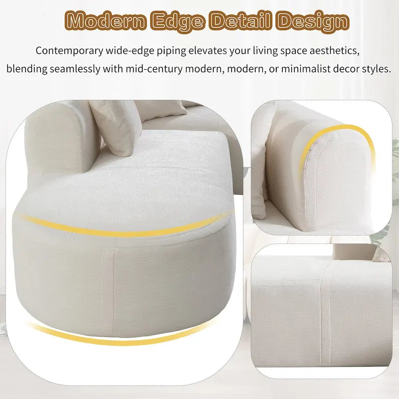 Canapé d'angle quatre places en polyester