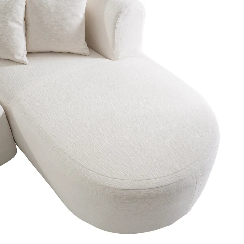 Canapé d'angle quatre places en polyester