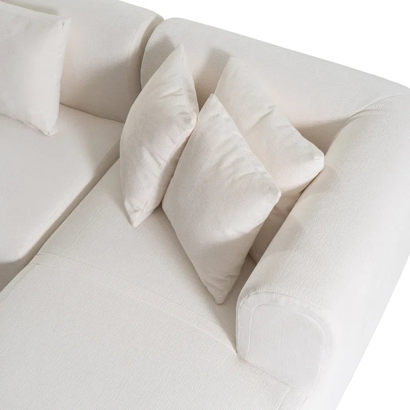 Canapé d'angle quatre places en polyester