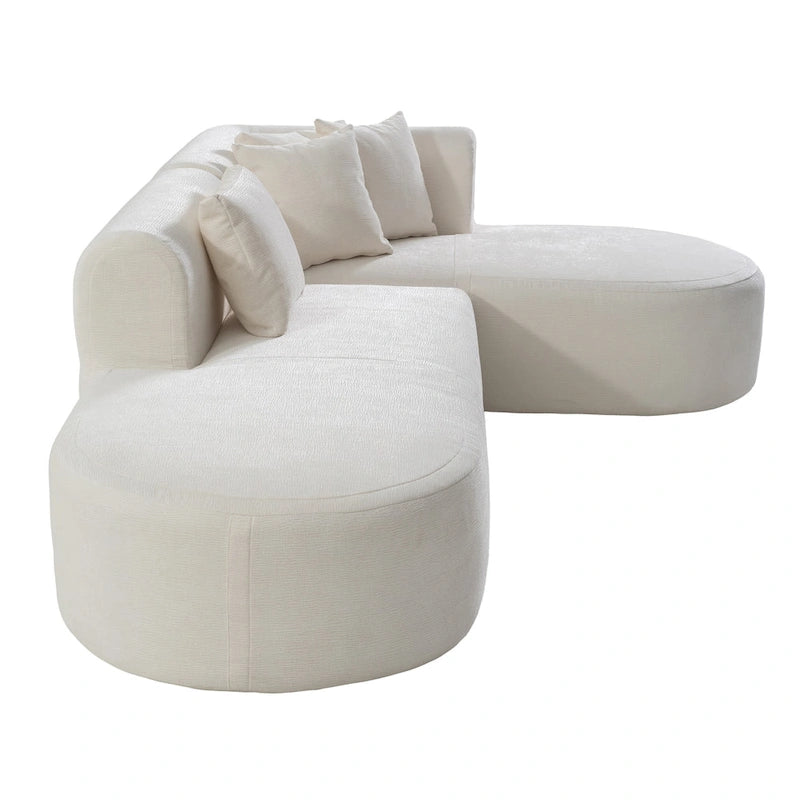 Canapé d'angle quatre places en polyester