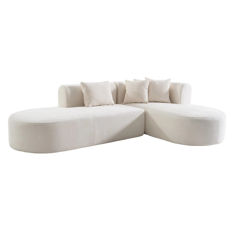 Canapé d'angle quatre places en polyester