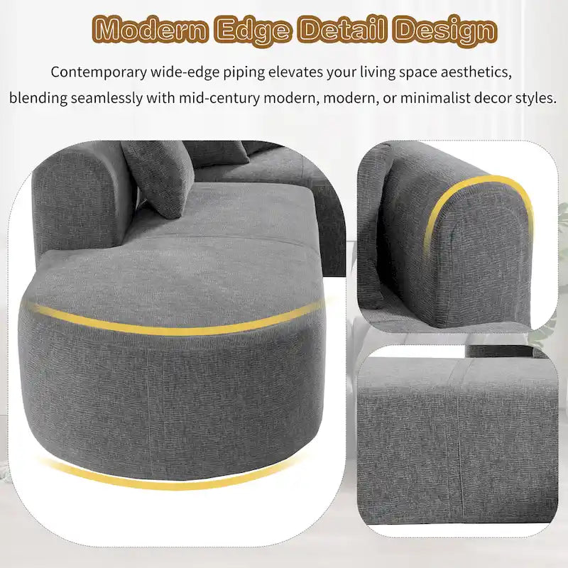 Canapé d'angle quatre places en polyester