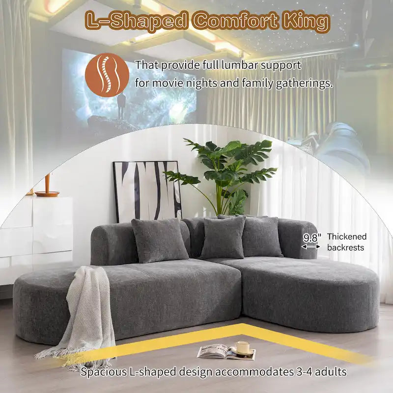 Canapé d'angle quatre places en polyester