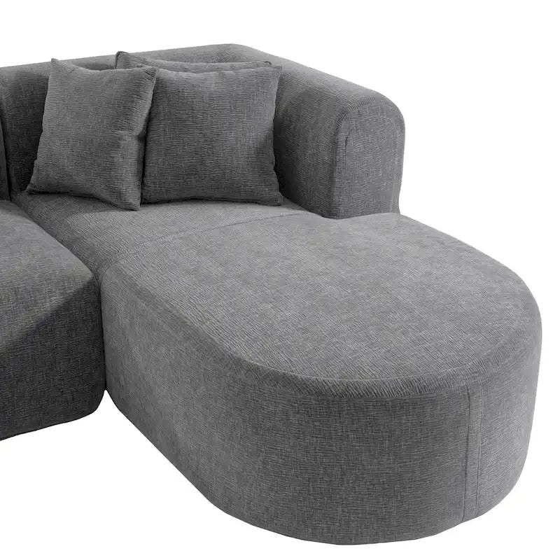 Canapé d'angle quatre places en polyester
