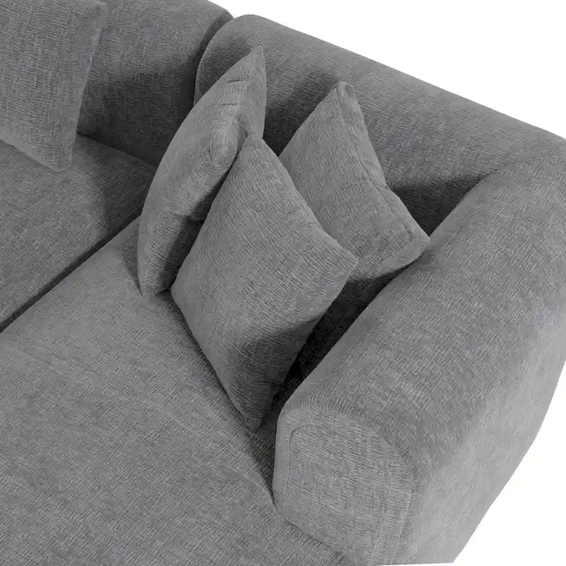 Canapé d'angle quatre places en polyester