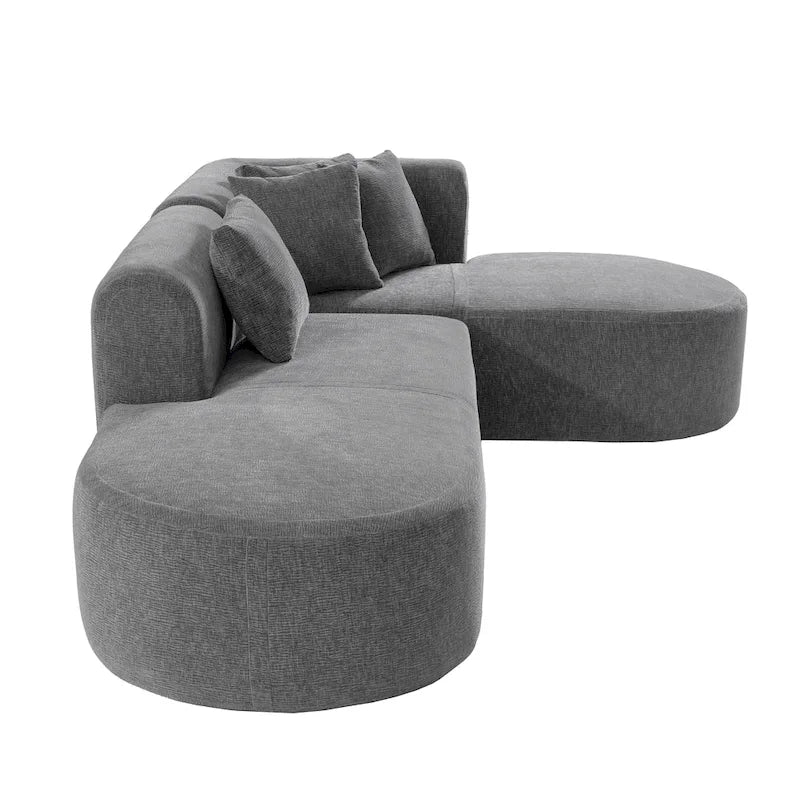 Canapé d'angle quatre places en polyester
