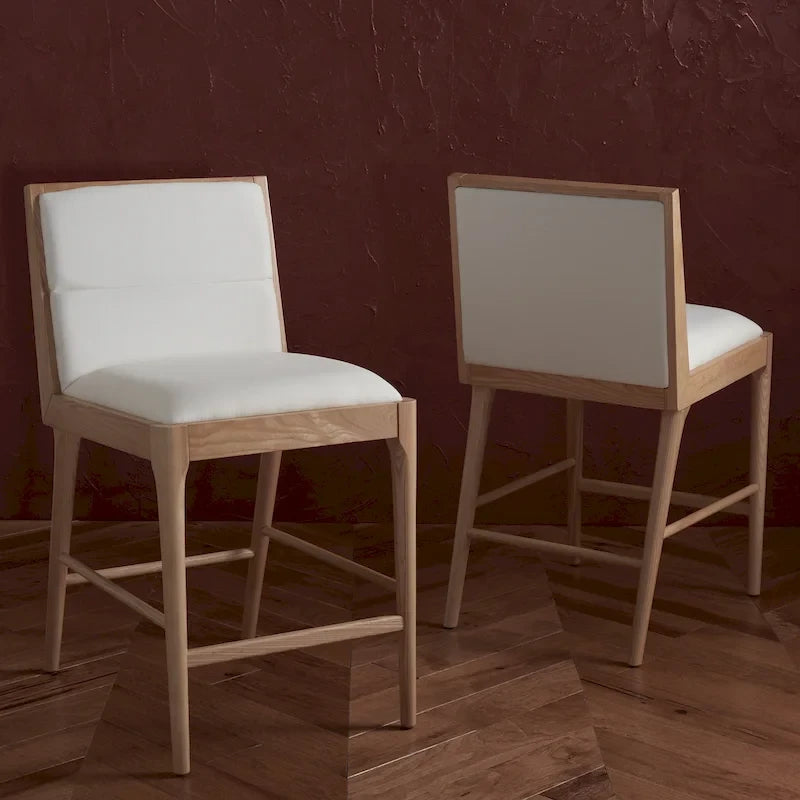 Chaises de bar en lin pour îlot de cuisine (Lot de 2)