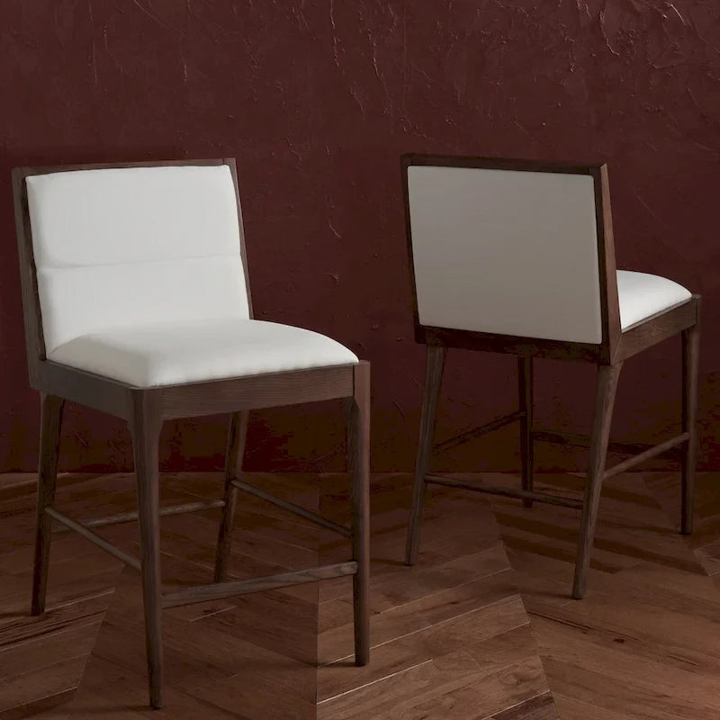 Chaises de bar en lin pour îlot de cuisine (Lot de 2)