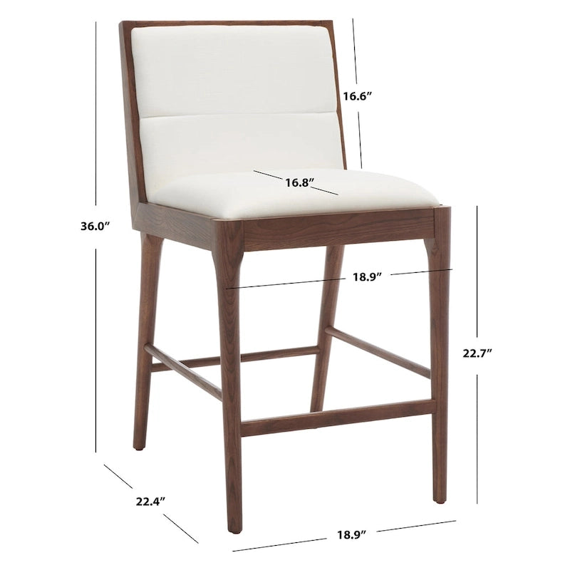 Chaises de bar en lin pour îlot de cuisine (Lot de 2)