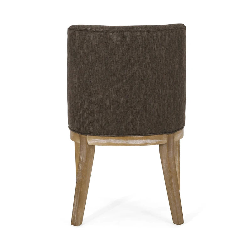 Chaises de salle à manger en bois massif avec revêtement en tissu (Lot de 2)