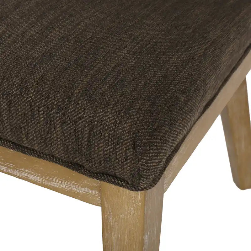 Chaises de salle à manger en bois massif avec revêtement en tissu (Lot de 2)