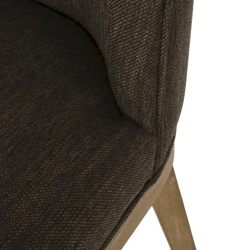Chaises de salle à manger en bois massif avec revêtement en tissu (Lot de 2)