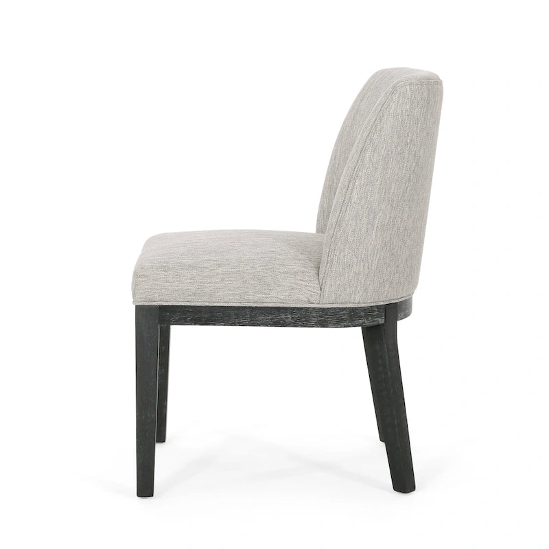 Chaises de salle à manger en bois massif avec revêtement en tissu (Lot de 2)