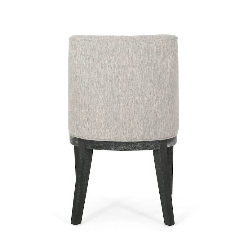 Chaises de salle à manger en bois massif avec revêtement en tissu (Lot de 2)