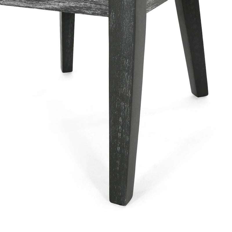 Chaises de salle à manger en bois massif avec revêtement en tissu (Lot de 2)
