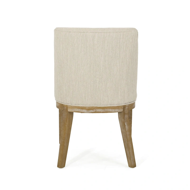 Chaises de salle à manger en bois massif avec revêtement en tissu (Lot de 2)