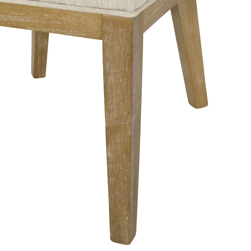 Chaises de salle à manger en bois massif avec revêtement en tissu (Lot de 2)
