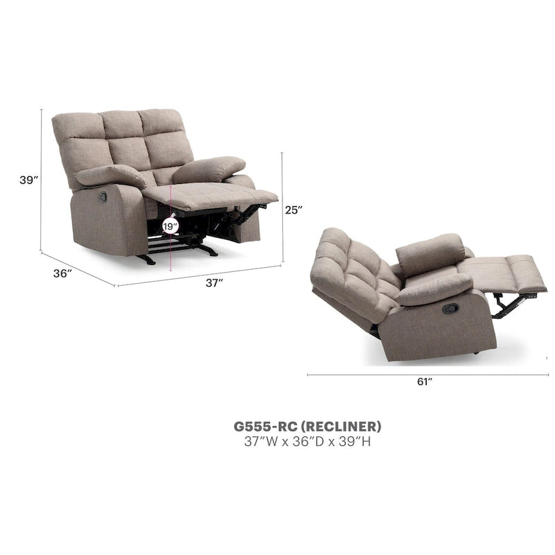 Fauteuil inclinable en tissu