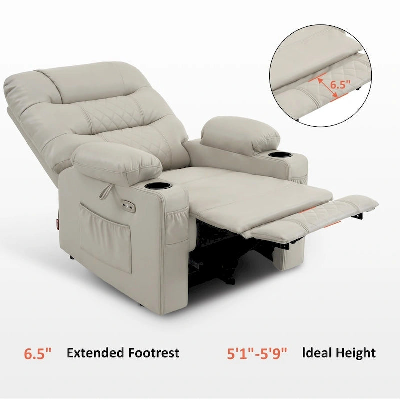 Fauteuil inclinable électrique massant et chauffant