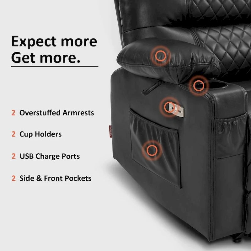 Fauteuil inclinable électrique massant et chauffant