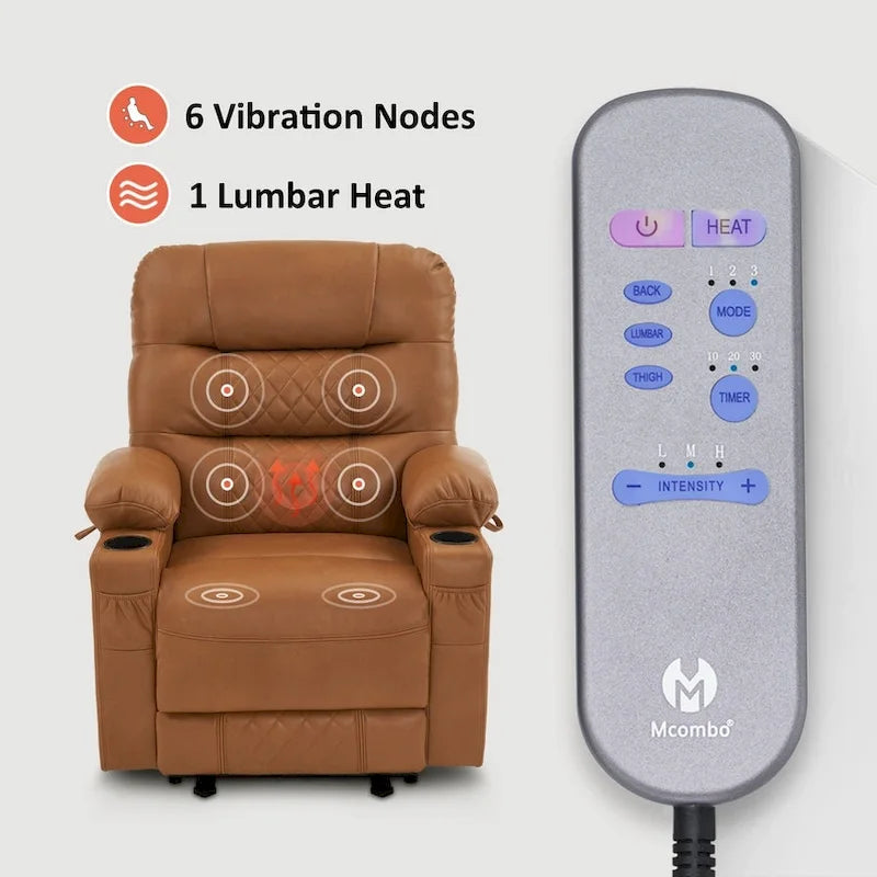 Fauteuil inclinable électrique massant et chauffant
