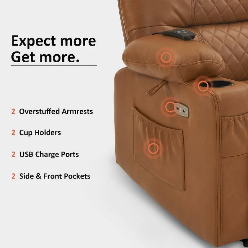 Fauteuil inclinable électrique massant et chauffant