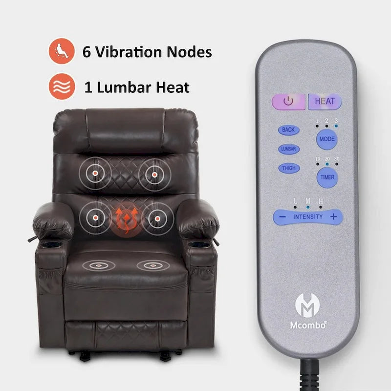 Fauteuil inclinable électrique massant et chauffant