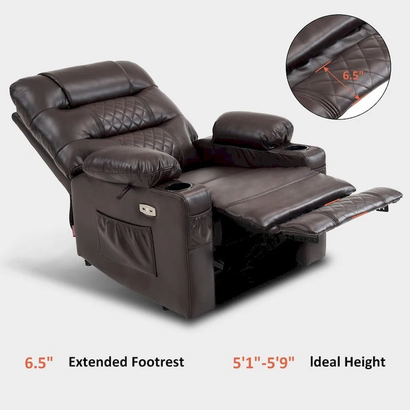 Fauteuil inclinable électrique massant et chauffant
