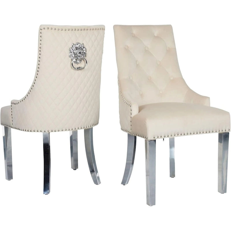 Chaises de salle à manger en velours (lot de 2)