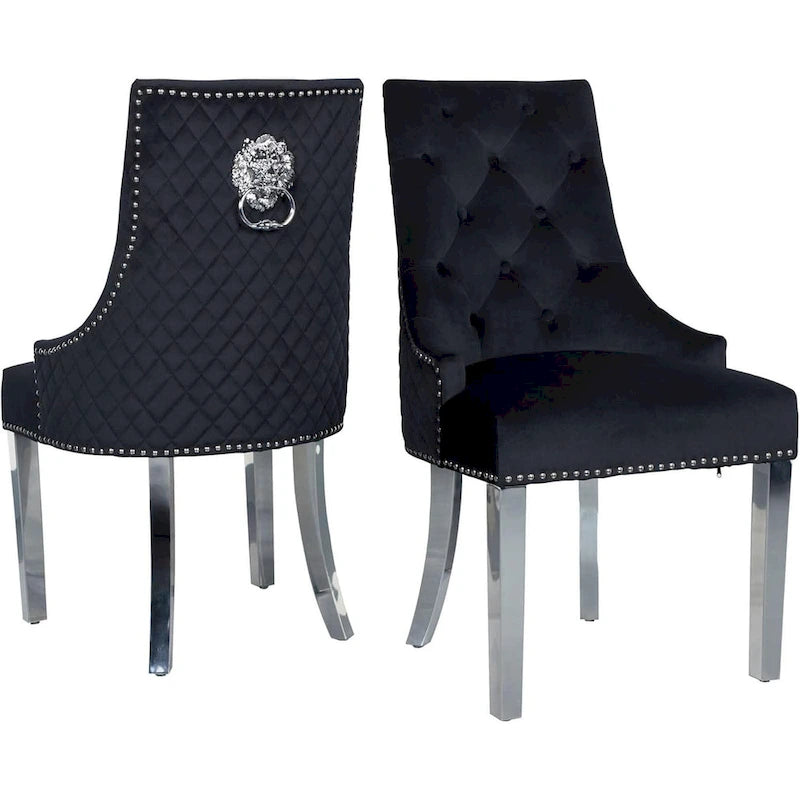Chaises de salle à manger en velours (lot de 2)