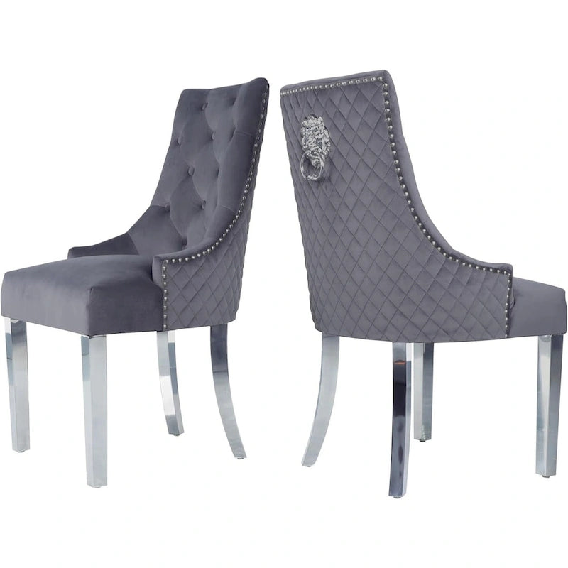 Chaises de salle à manger en velours (lot de 2)