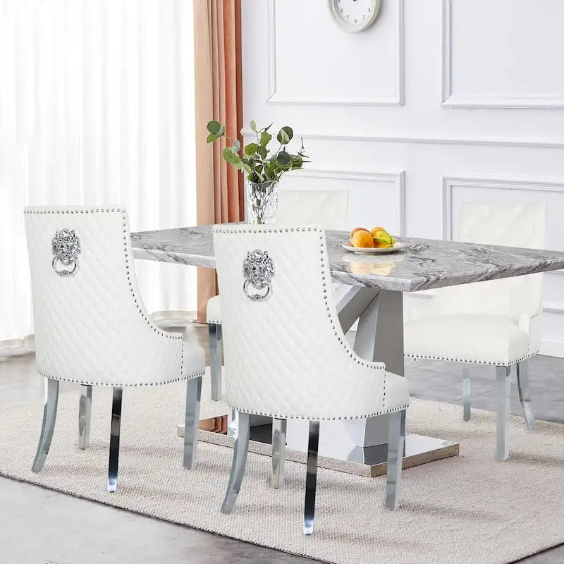Chaises de salle à manger en velours (lot de 2)