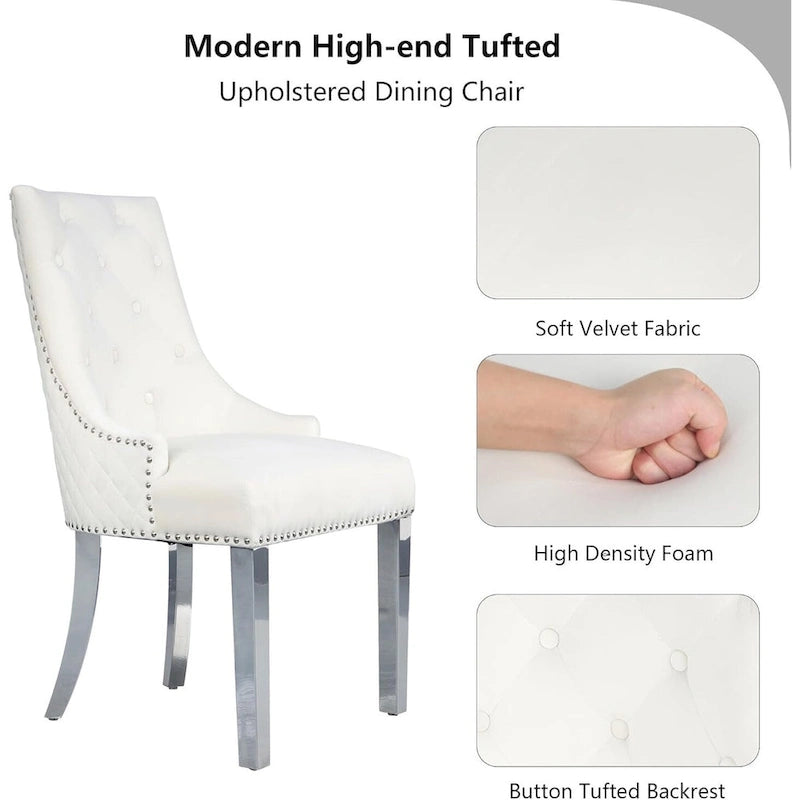 Chaises de salle à manger en velours (lot de 2)