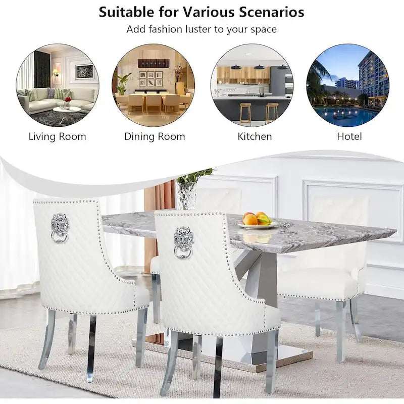 Chaises de salle à manger en velours (lot de 2)