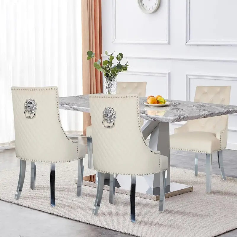 Chaises de salle à manger en velours (lot de 2)