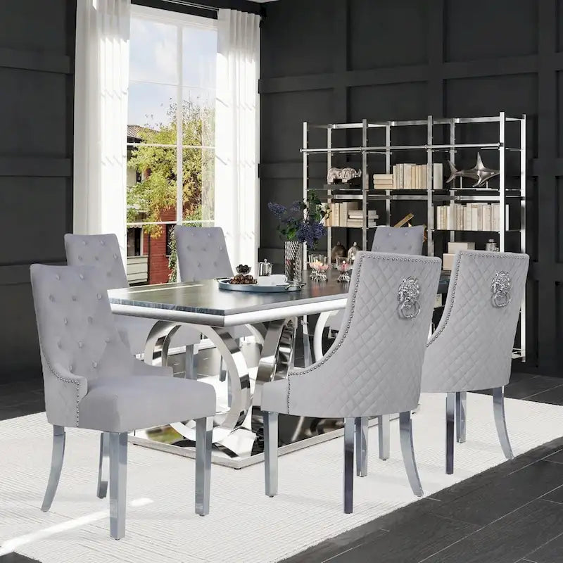 Chaises de salle à manger en velours (lot de 2)