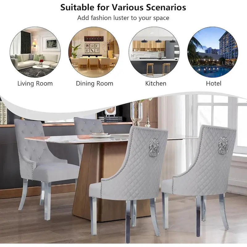 Chaises de salle à manger en velours (lot de 2)